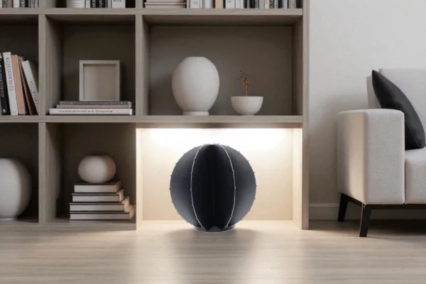 cactus metal boule noir avec pics en interieur