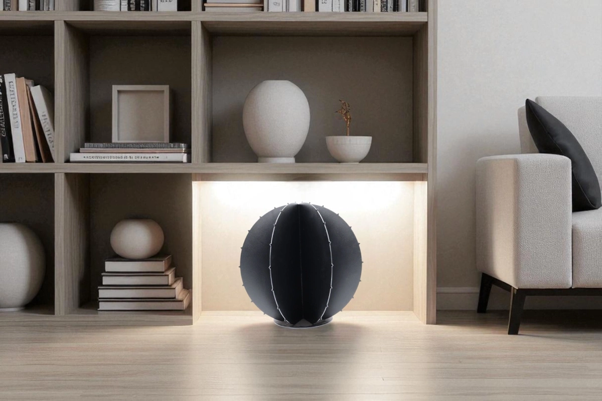 boule-pics-noir cactus metal boule noir avec pics en interieur