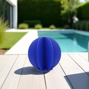 cactus metal boule bleu en exterieur