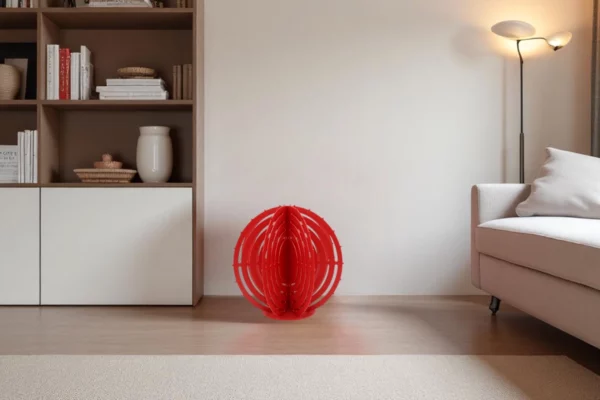 cactus metal boule rouge troué avec pics en interieur