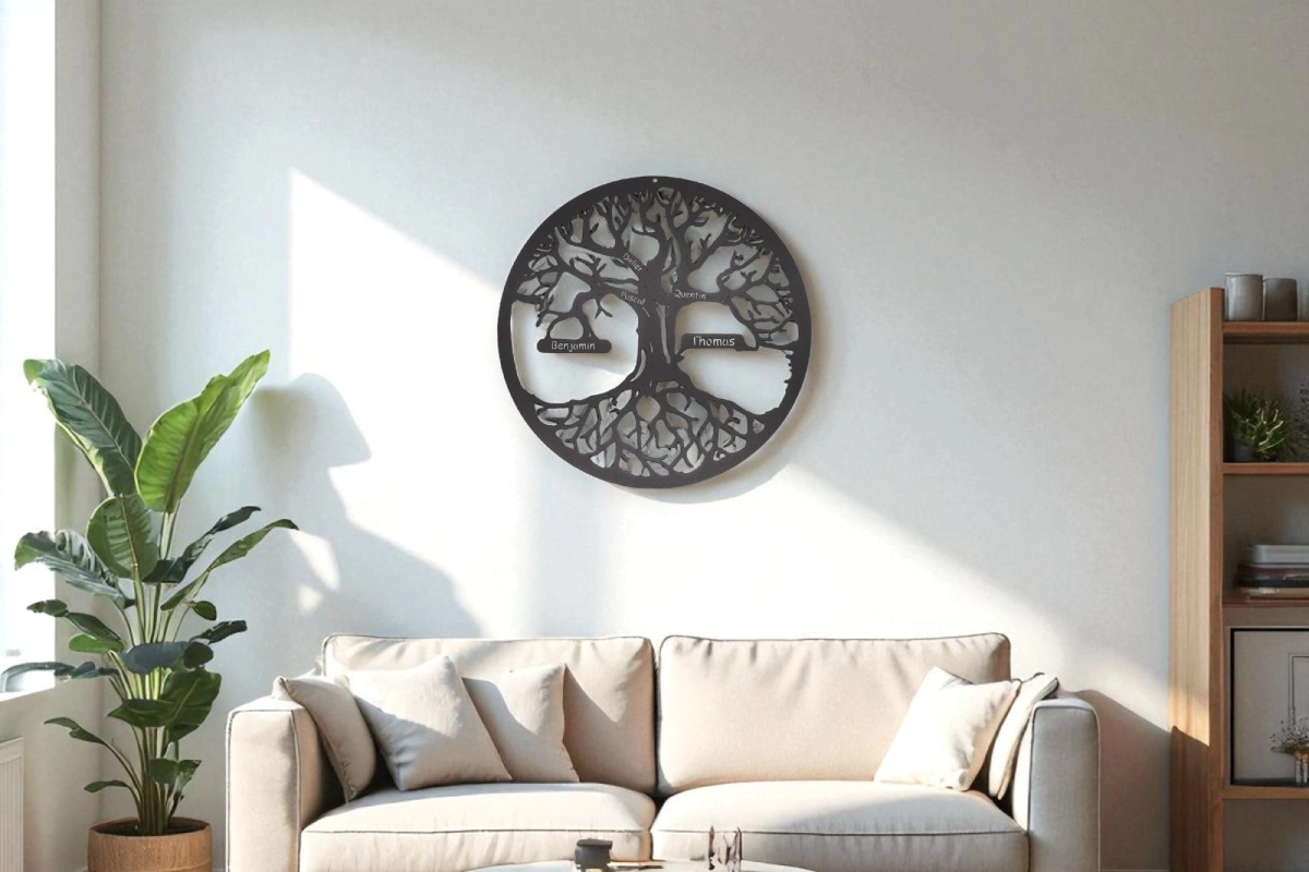 arbre de vie personnalisable dans un salon