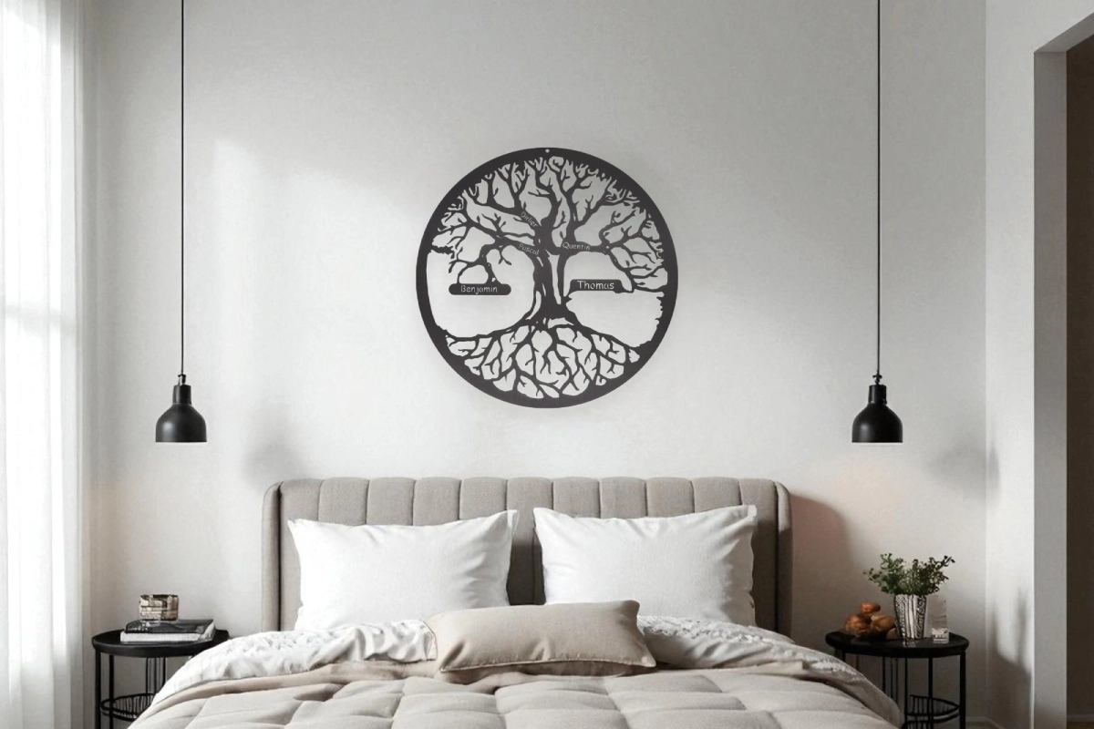Arbre de vie murale personnalisable dans une chambre