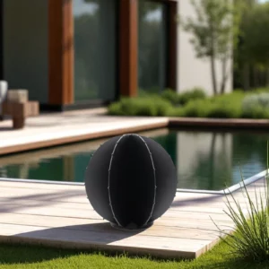 cactus metal boule noir avec pics en exterieur