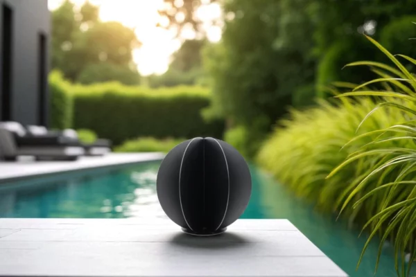 cactus metal boule noir en exterieur