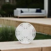 cactus metal boule blanche troué en exterieur