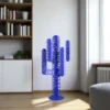 cactus metal 6 branches bleu troué avec pics en interieur