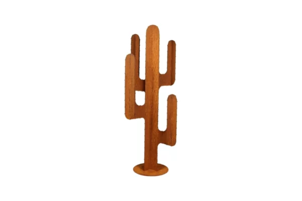 Cactus 4 branches en acier corten sans fond