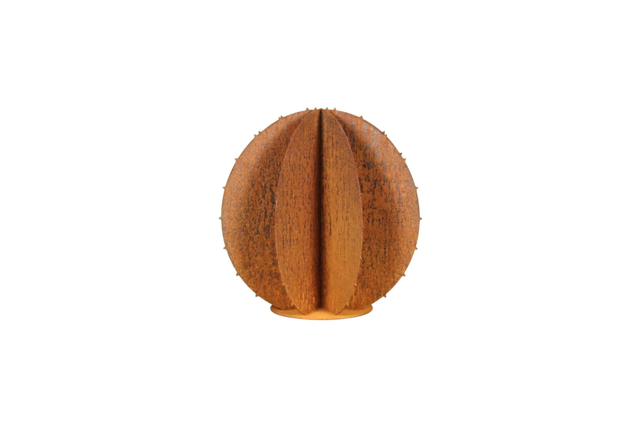 Boule-pics-corten Cactus boule en acier corten sans fond