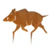 Silhouette d'animal en acier corten représentant un sanglier