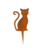 Shilouette d'animal en acier corten représentant un chat