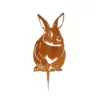 Silhouette d'animal en acier corten représentant un lapin