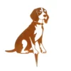 Silhouette d'animal en acier corten représentant un chien