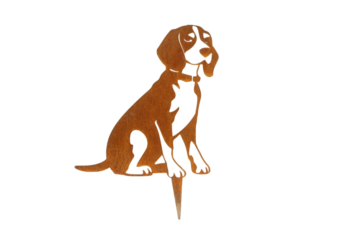 chien-corten Silhouette d'animal en acier corten représentant un chien