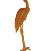 Silhouette d'animal en acier corten représentant un héron