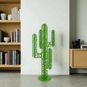 cactus metal 4 branches bleu vert en interieur