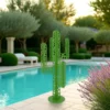 cactus metal 4 branches bleu vert en exterieur