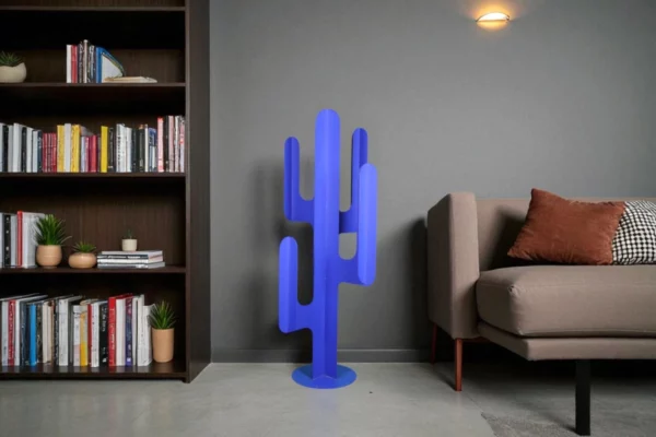 cactus metal 4 branches bleu en interieur