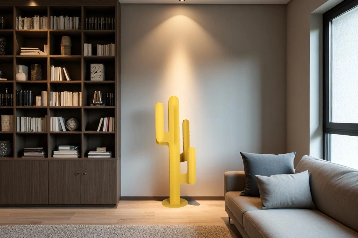 quatre-pics-jaune-interieur cactus metal 4 branches jauneavec pics en interieur