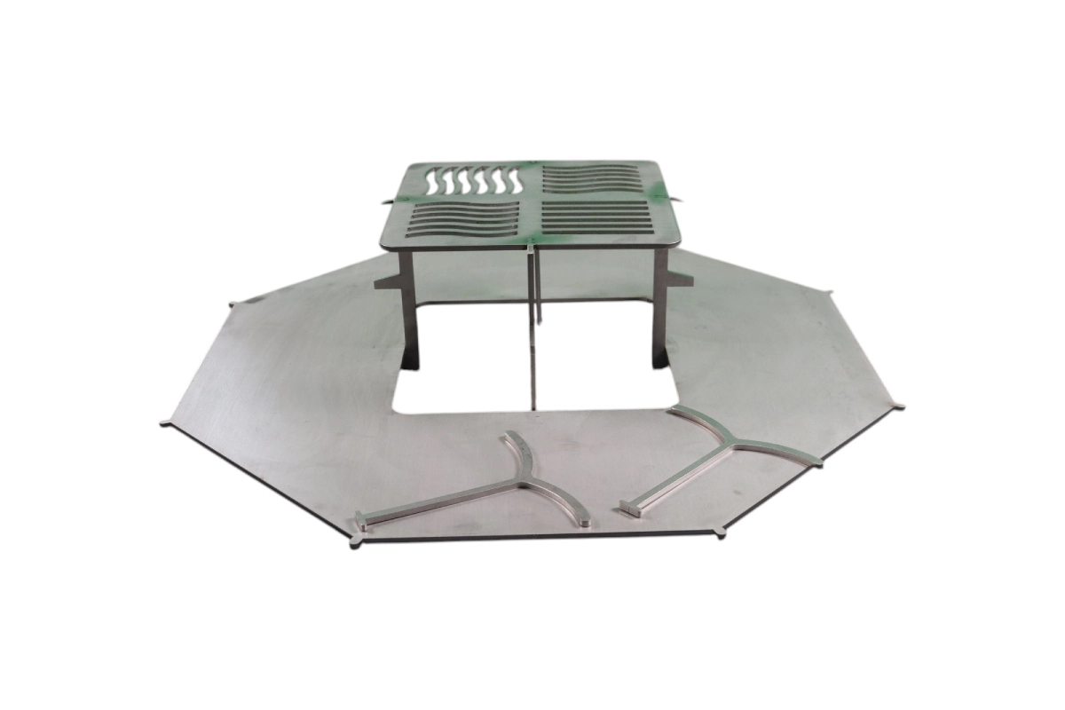 Partie barbecue pour brasero en corten vendue en kit avec grille de cuisson et support